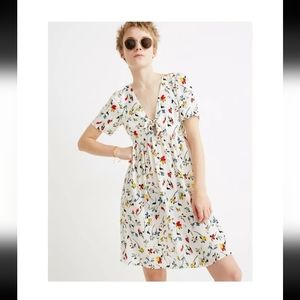 Madewell Tie-Front Mini Dress in Drifting Flowers